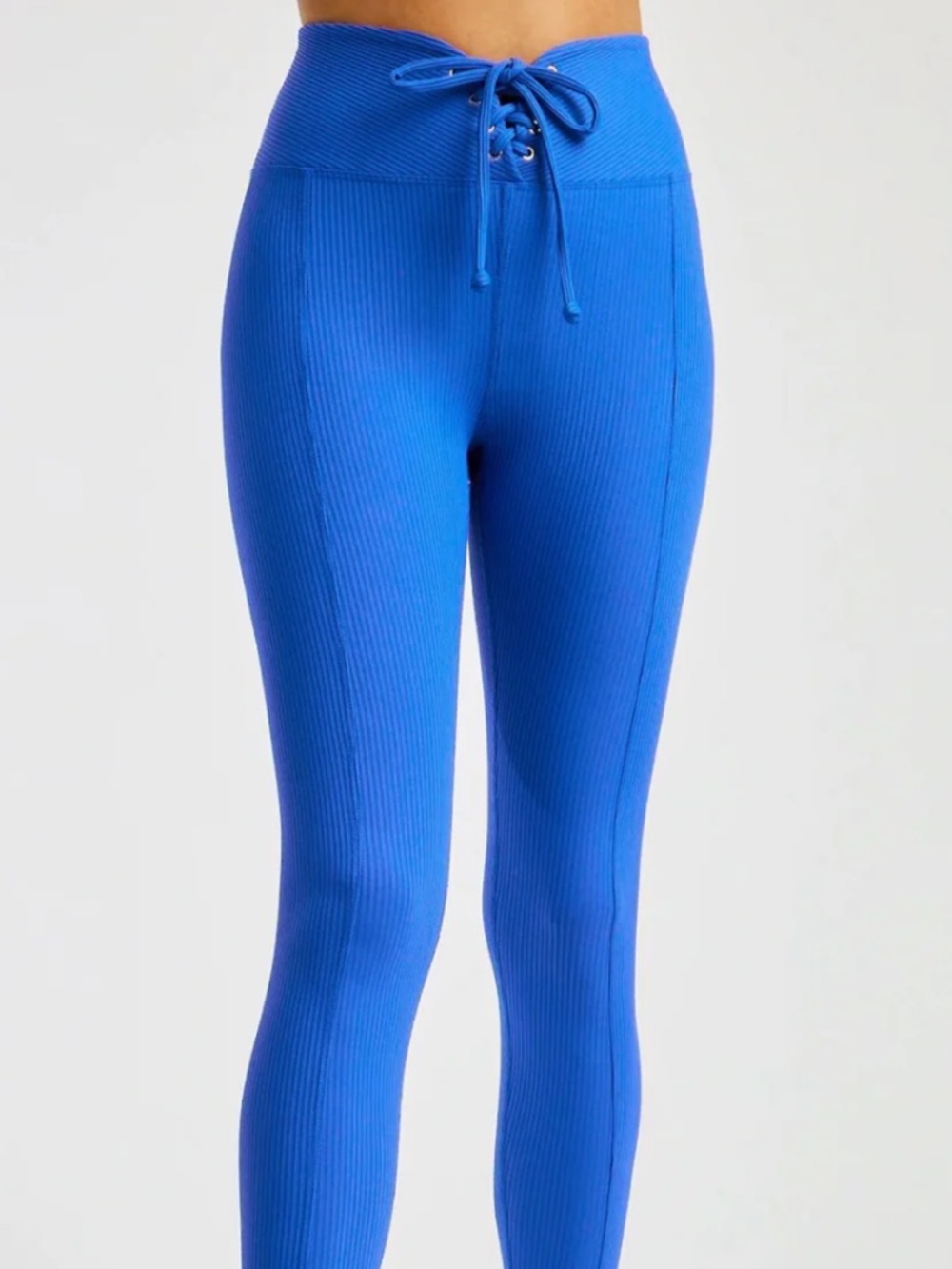 Year of Ours Light Blue Ribbed High-Waist Leggings